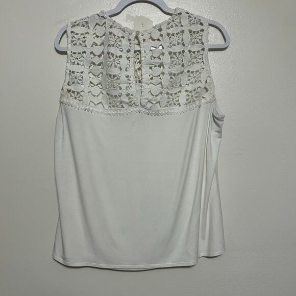 Nanette Lepore Ivory Crocheted Lace Sleeveless Top Size 1X - Picture 10 of 10